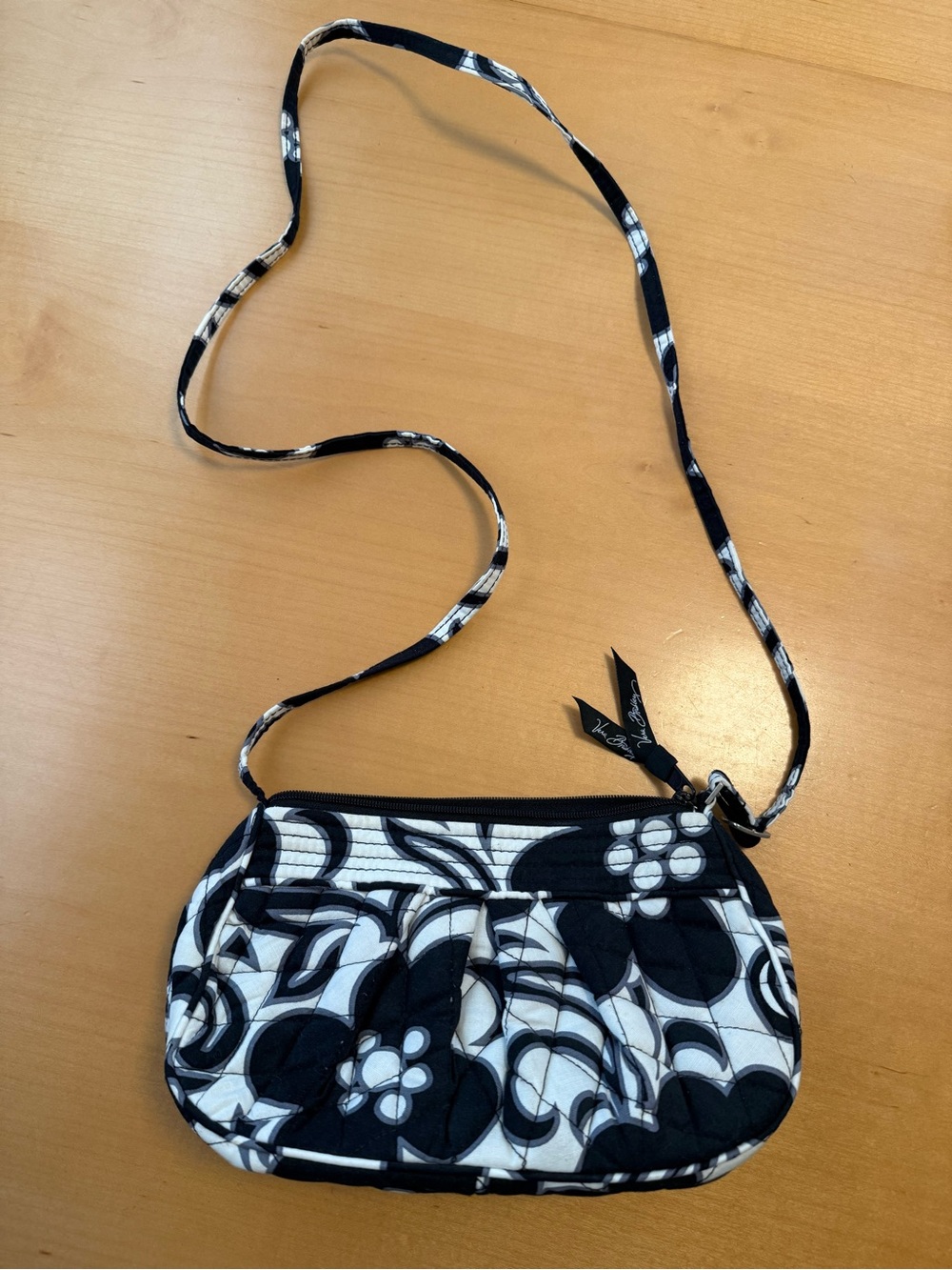 Vera Bradley Black and White Quilted Floral Crossbody